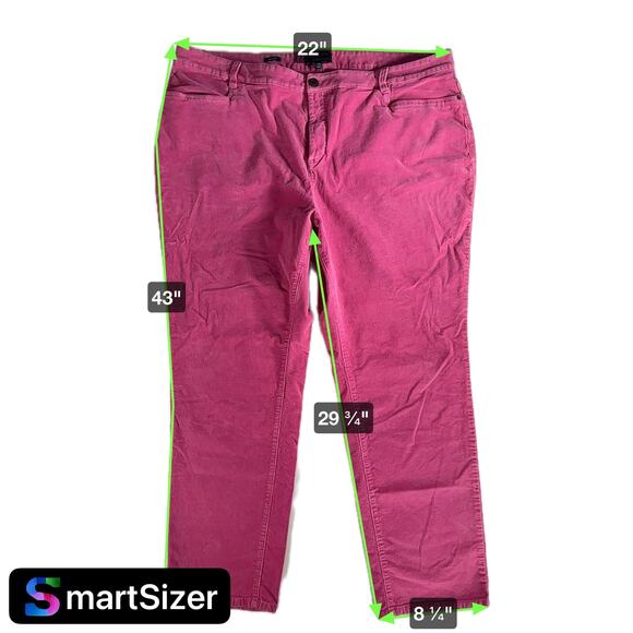 Talbots Women's 24W Simply Flattering Collection Pink Straight Corduroy Pants - Picture 6 of 6